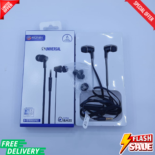 Ronin R-15 Handsfree – HD Sound, Built-in Mic & Tangle-Free Cable for Daily Use
