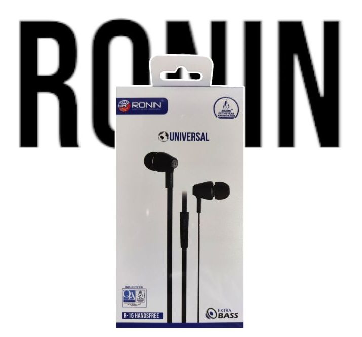 Ronin R-15 Handsfree – HD Sound, Built-in Mic & Tangle-Free Cable for Daily Use