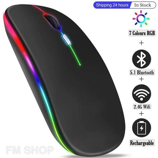HP Rechargeable Slim Wireless RGB Mouse