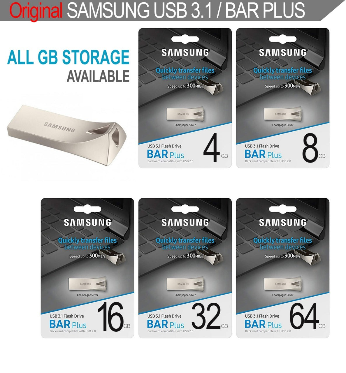 Samsung USB Flash Drive 16GB to 64GB