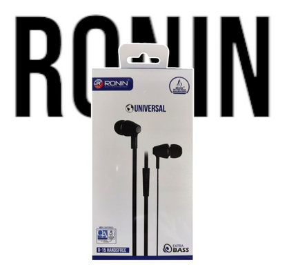Ronin R-15 Handsfree – HD Sound, Built-in Mic & Tangle-Free Cable for Daily Use
